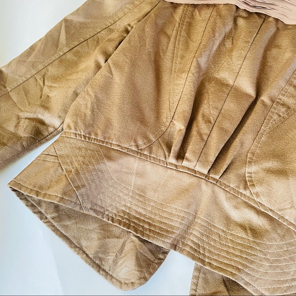 Rye women’s size small beige cotton textured cropped zip-up peplum jacket - Picture 5 of 16